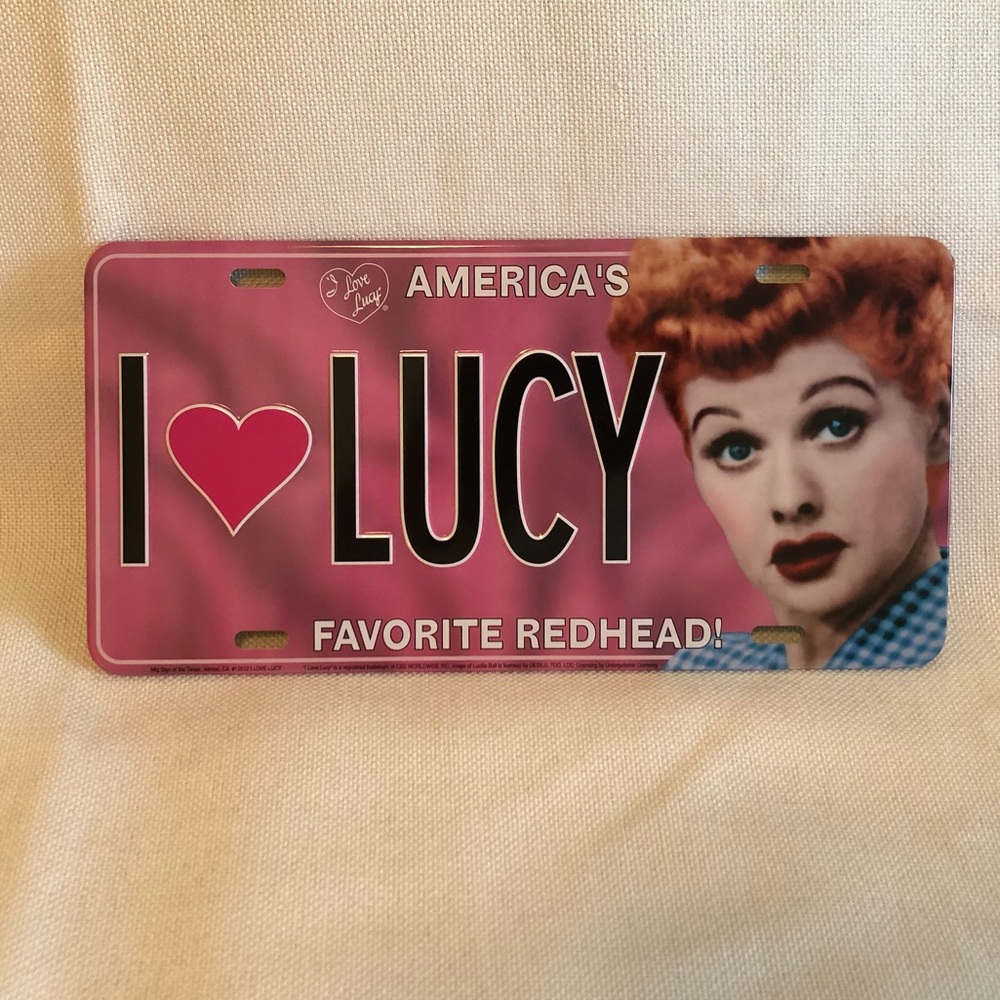 I ❤️ Lucy Aluminum Vanity Plate